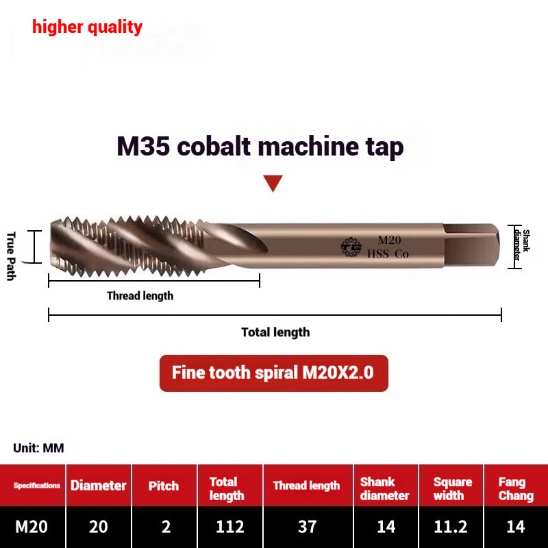 1084-M35 cobalt taps machine use high speed steel stainless steel special taps straight groove spiral apex backtapping taps Shandong Denso Pricision Tools Co.,Ltd.